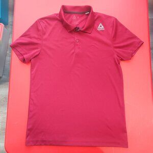 Reebok speedwick active polo shirt burgundy men's size S